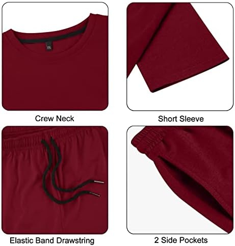 Uni Clau / Мъжки Къси Комплекти Дрехи от 2 теми, Модни Летни Спортни Костюми, Ежедневни Риза и къси Панталони, Комплект