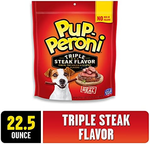 Лакомства за кучета с вкуса на Тройната пържола на Кученцето-Перони, пакет с тегло 22,5 Мл