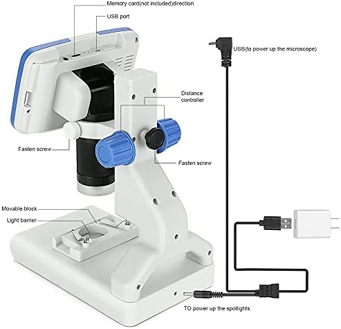 DLOETT 200X Дигитален Микроскоп 5 Дисплей Видео Микроскоп Електронен Микроскоп Истински Научен Биологичен Инструмент