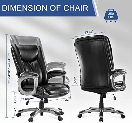 Ергономичен Въртящо се кресло за ръководители на ZUNMOS Home Office с Висока Облегалка, Въртящо се Кресло за мениджъри