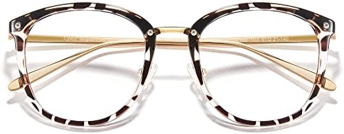 Cyxus Blue Light Blocking Леопардовые Модни Леки Компютърни Очила Tr90 За Жени Със Защита От напрежение в очите И Подчертава,