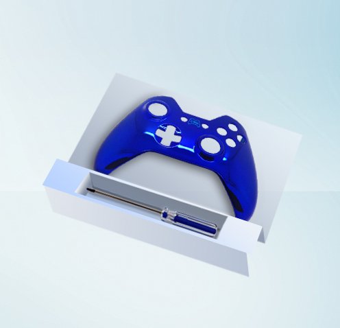 E-МОДИФИКАЦИИ GAMING Xbox One Сапфирово СИНЬО, Хромиран корпус контролер - Оригиналната Горната обвивка