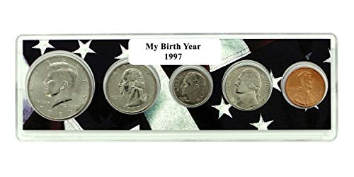 Монета 1997-5 Година на раждане , инсталирана в держателе на американското Без лечение