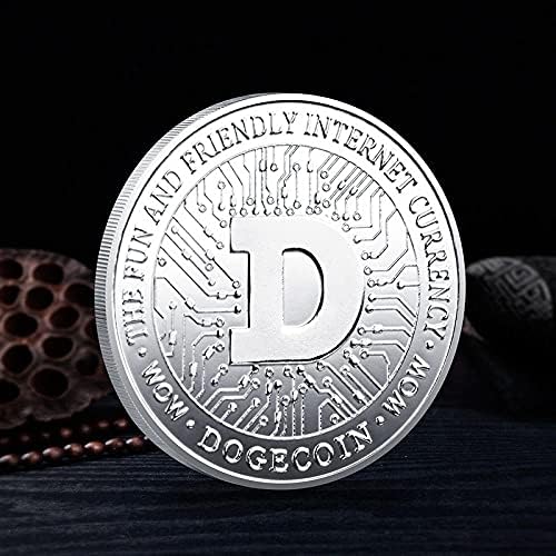 1 унция Златни Възпоменателни монети Dogecoin сребърно покритие са подбрани Монета Dogecoin 2021 Ограничена серия с Защитен калъф