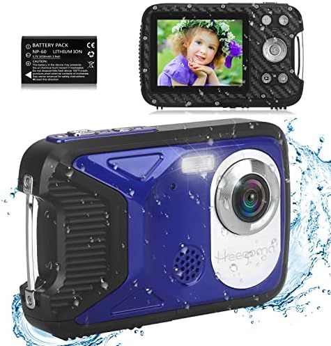 Водоустойчив Цифров фотоапарат, Цифрова камера 1080P 21MP HD с 2.8 LCD дисплей, Акумулаторна Помещение за насочване и стрелба, Компактен Преносим цифров фотоапарат за деца,