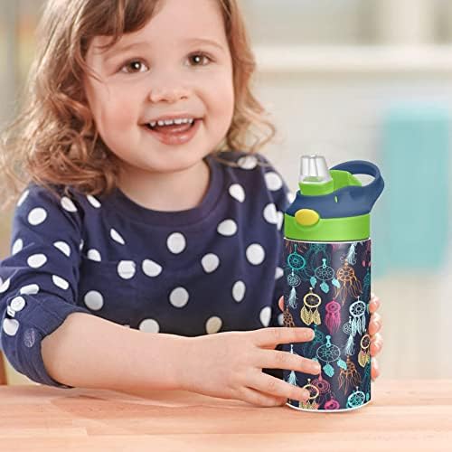 Бебешко Шише за вода Kigai Dreamcatcher, Не Съдържа BPA Бутилка за Вода от Неръждаема Стомана с Вакуумна Изолация и Сламена