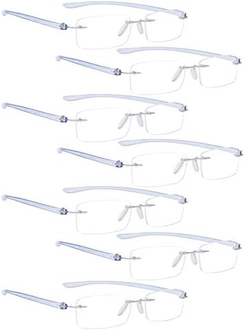 LUR 7 Опаковки очила за четене без рамки + 3 опаковки на метални очила за четене (общо 10 двойки ридеров + 2,00)