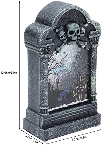 Fdit Лампа за надгробни камъни на Хелоуин, С Мистериозен Модел, Лампа за надгробни плочи в гробището на Хелоуин, Украси за къщата