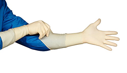 Ръкавици HandPRO 6402 Клас почистване на 16 см, височина 12,20 инча, ширина 11,02 инча, дължина 16,92 инча, Латекс, Средни, Естествени (опаковка от по 1000 бройки)