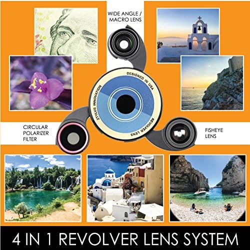 Комплект камера Ztylus Designer Revolver серия M: Обектив 4 в 1 с калъф за iPhone 7/8 – обектив Рибешко око, Широкоъгълен