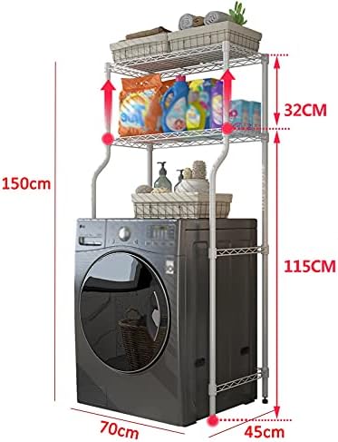 Рамки за съхранение на перални машини BKGDO Подова Поставка над Тоалетна, Регулируеми и Практичен Рафт за пералната машина, полици за