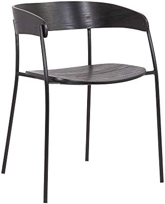 Набор от модерни столове за трапезария Kati Living Perry от дърво и метал, с височина на седалката 2,18 инча, черен