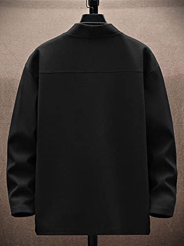 Мъжки яке Xinbalove, Якета за мъже, Палто с два джоба копчета Отпред, без да блузи (Цвят: черен, размер: Малък)
