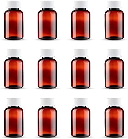 Флакони за хапчета обем 32,46 драхмата (4,05 унция) с капаци, защищающими от деца, Празни Пластмасови Pet бутилка с Кехлибарен цвят, за