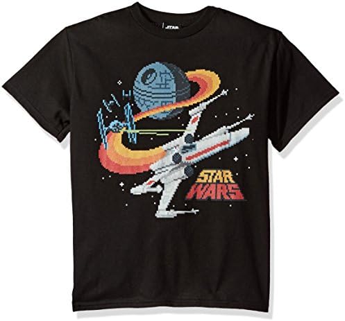 Тениска с изображение на Звезда на Смъртта Междузвездни войни за момчета с големи Цветни инверсионными следи от X-Wing
