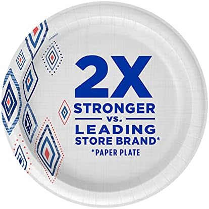 Хартиени чинии Dixie, 10 броя с размер 1/16 инча, чинии за Еднократна употреба с принтом за вечеря, брой 44 бр. (опаковка от 5 броя), Опаковката