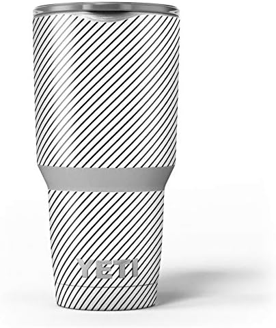 Дизайн Skinz Сланцево-черни Наклонени линии с прозрачна подложка - Набор от винил оберток със стикер на кожата, съвместим с бокалами Yeti Rambler Cooler Tumbler