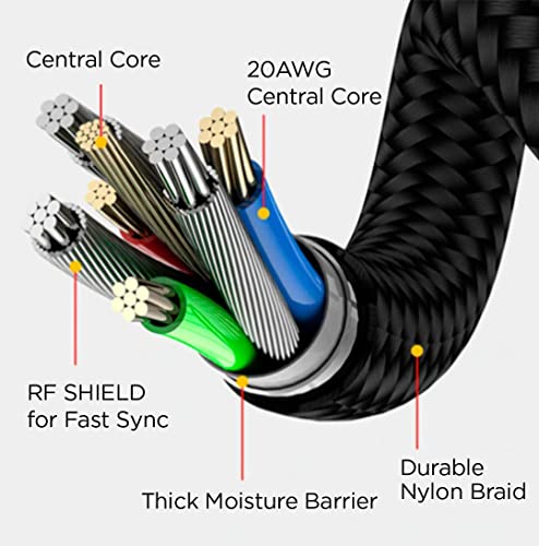 Магнитен кабел за зареждане HWLH LIMITED 360 - Умно въртящо зарядно устройство 3 в 1 с поддръжка на Micro-USB и USB C – Бързо зареждане