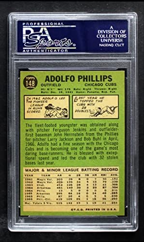 1967 Topps 148 Адолфо Филипс Чикаго Къбс (Бейзболна картичка) PSA PSA 8.00 Къбс