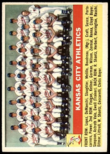 1956 Topps 236 Легкоатлетическая отбор на Канзас Сити Атлетикс (Бейзболна картичка) БИВШАТА на тежести