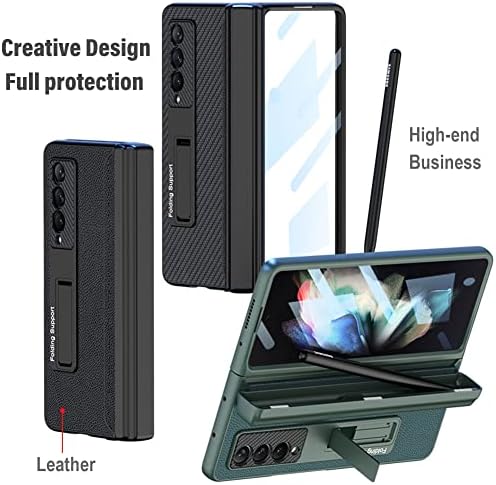 Калъф за телефон KumWum за Samsung Galaxy Z Fold 3 5G С вградена защита на екрана на 360 Пълна Защита с притежателя на S Pen, за защита на електрически вериги и поставка за краката - Ср?