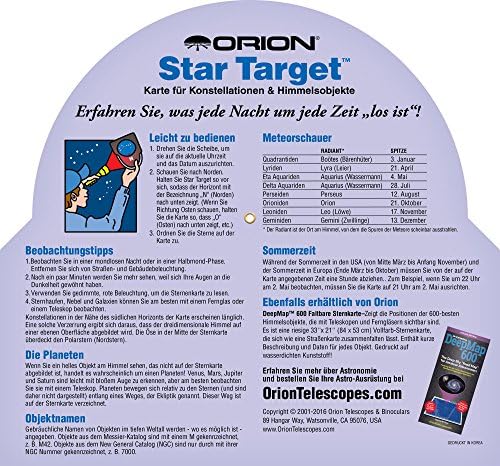 Целта на звезди на Орион в Планисфере 40-60 Градуса - немски