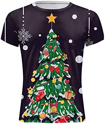 XXBR Коледни мъжки тениски Solider с къс ръкав, Забавни коледни тениски с Принтом Дядо Коледа, Спортни спортни Панталони графични Тениски
