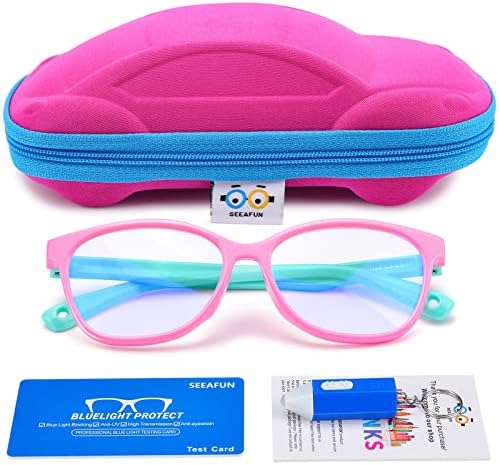 Очила SEEAFUN Blue Light за деца, Момичета и Момчета, с Хубав Автомобилен Калъф, защита от UV400, анти-Сини Лъчи, Очила за