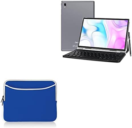 Калъф BoxWave, който е съвместим с таблетен Oangcc Android 10 Tab_A6 Tab_A6 (10.1 инча) - Мек гащеризон с джоб, Мека чанта, Неопреновый чанта, джоб с цип на ръкава - Супер Синьо
