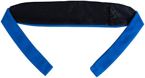 Синя кърпа-обвивка за лед, водене жив прохладата на шията, главата и ставите, един размер подходящ за всички, настанява пакети с лед с размер до 2,5 x 15, включва 4 откъсн