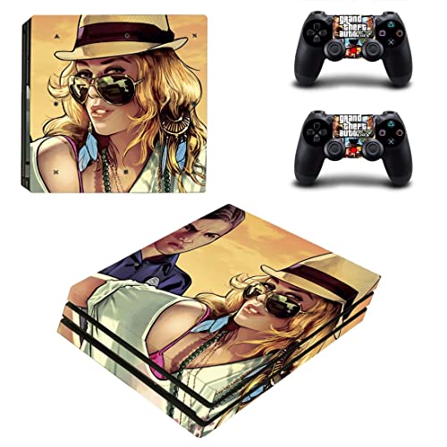 За PS4 PRO - Играта Grand GTA Theft And Auto Стикер на кожата PS4 или PS5 За конзолата PlayStation 4 или 5 и контролери Vinyl