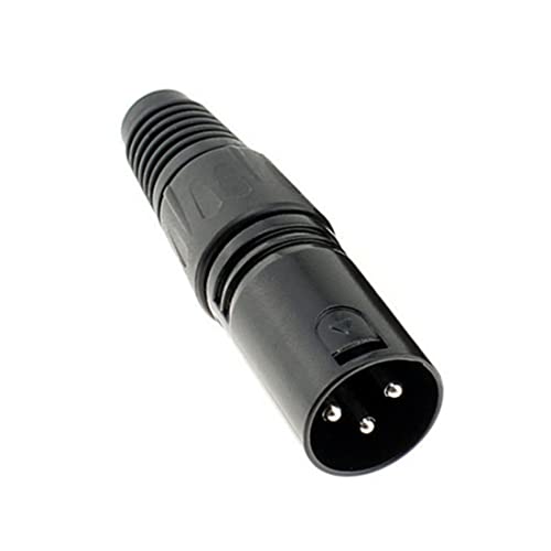 GDQLCNXB XLR 3-Пинов конектор за аудиомикрофона, Черен Корпус, 4 на двойки (XLR Мъжки / женски)