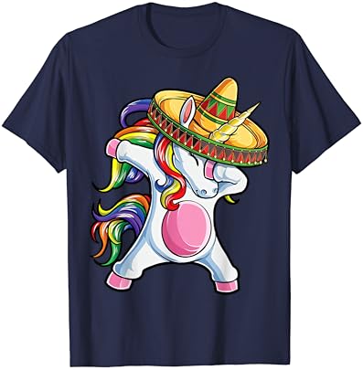 Тениска с Единорогом Cinco de Mayo За Момичета И Жени, Мексиканска Риза