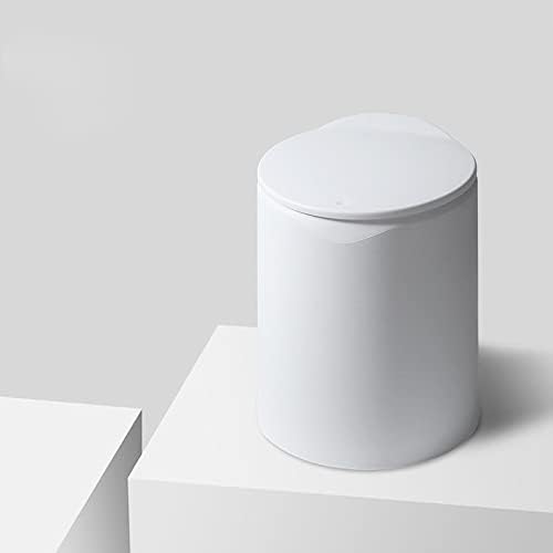 NA Домакински Кухня Хол Спалня Кошница за тоалетна хартия Преса-тип кофа за Боклук Голям Капацитет за съхранение с Капак 8l Бял цвят (20 *