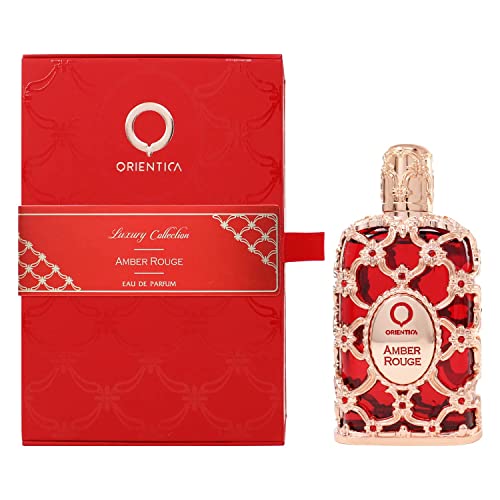 Orientica AL HARAMAIN Amber Rouge Комплект от 4 теми за унисекс, (спрей за парфюмерийната вода 2,7 грама + Спрей за пътуване 0,34
