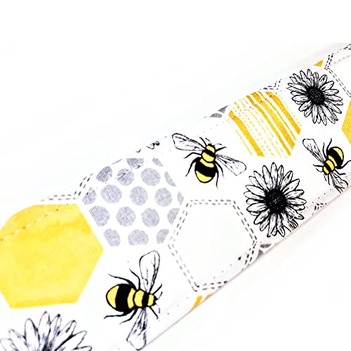 Китара каишка Bee -цвете пчелен кошер, краищата от естествена кожа, включва в себе си 2 ключалка за колан и 1 отмычку. Регулируема
