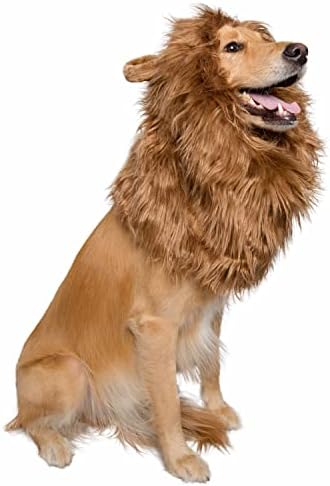 Костюм за Хелоуин с грива на лъв за големи кучета Пет Krewe–Подходящи за размер на врата 13 -32- Лъвската Грива за малки кучета