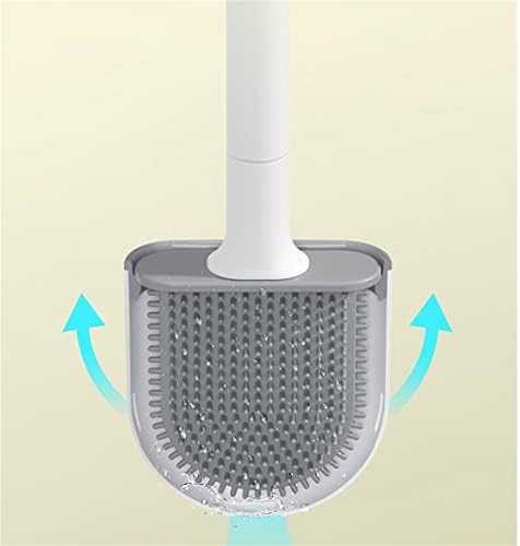 N/A Силиконовата четка за тоалетна с плоска глава, Гъвкав, с монтиран на стената Инструмент За съхранение, Комплект четки за почистване