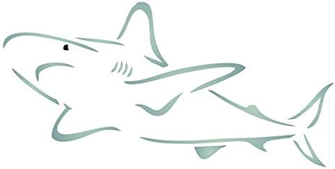 Шаблон с акули, 6 x 3 инча (Ите) - Шаблони с Морски Рифовыми риба на брега за изготвяне на Шаблон
