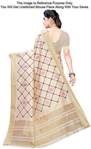 Традиционното сари от женски индийски памук, полиестер и коприна Peegli Saree
