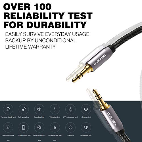 DUKABEL Top Series 3.5 мм AUX Кабел Аудио Без загуба на качество Позлатени Допълнителен аудио кабел с Найлон оплеткой от мъжете