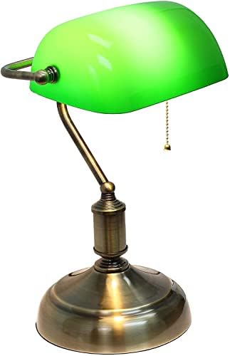 Aspen Creative 23601-21, Разменени Лампа от опалового стъкла за банкови и аптеки лампи, 8-3 /4 L x 5-1/ 4W x 3-1/8H, ЗЕЛЕН