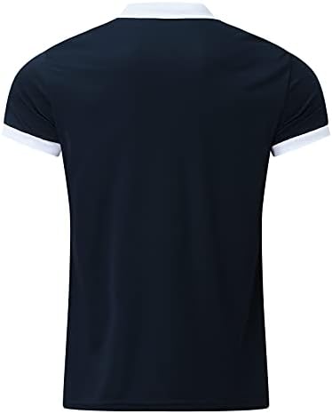 XXBR Поло с цип Модерна Мъжка Тениска-Мускулести Ризи За Тренировки Slim Fit Спортни Тениски Потници