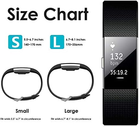 Съвместим каишка Fitbit Charge2 ГОЛЯМ, Мек Силикон Взаимозаменяеми Спортен каишка от TPU за фитнес, Съвместим с Fitbit Charge