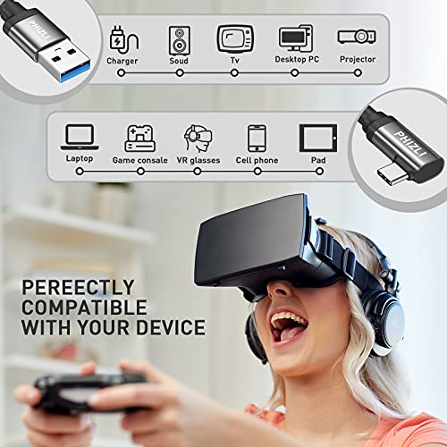 Кабел от 10 метра, Съвместим с Oculus Quest 2, кабел за виртуална слушалки, Високоскоростен пренос на данни и бързо зареждане от USB C 3,2