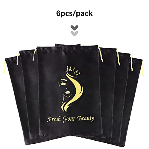 Копринени Сатен Чанти, Торбички за опаковане на косата За връзка на Меки Копринени Сатен чанти с завязками Чанти за Перуки