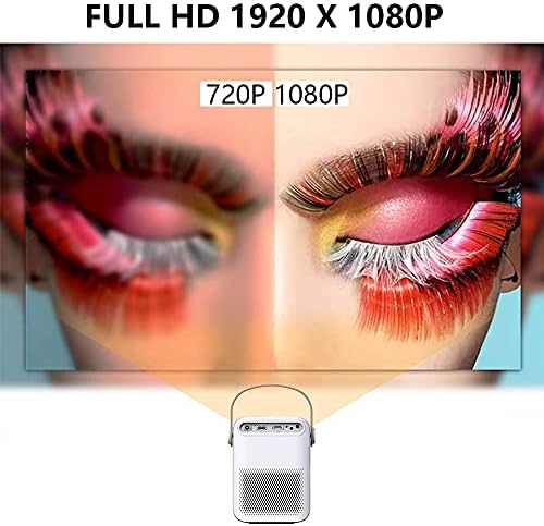 Проектор LMMDDP 1080P, Пълен Мини-Проектор за домашно кино, ET30 4K Viedo в прожектор Преносими led за смартфон (Размер: Android батерия)