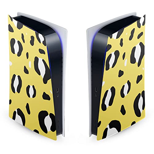 Дизайн на своята практика за главата Официално Лицензиран Grace Illustration Yellow Leopard Art Mix Матова повърхност Винил Стикер На предната панел Калъф за игра кожата е Съвместим