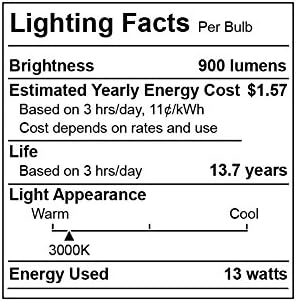 AmeriLuck 3000K Топла Светлина Външна прожектор Led лампа PAR38 мощност 90 W. 13 Вата без регулиране на яркостта (2) (PAR38 2 опаковки,