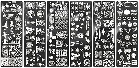 Плочки за нокти за Полиране на Плочи Шаблони за Печати Изображение Стампер за Нокти Изкуство Маникюр Шаблони За Релеф Нокти Хелоуин Стикер